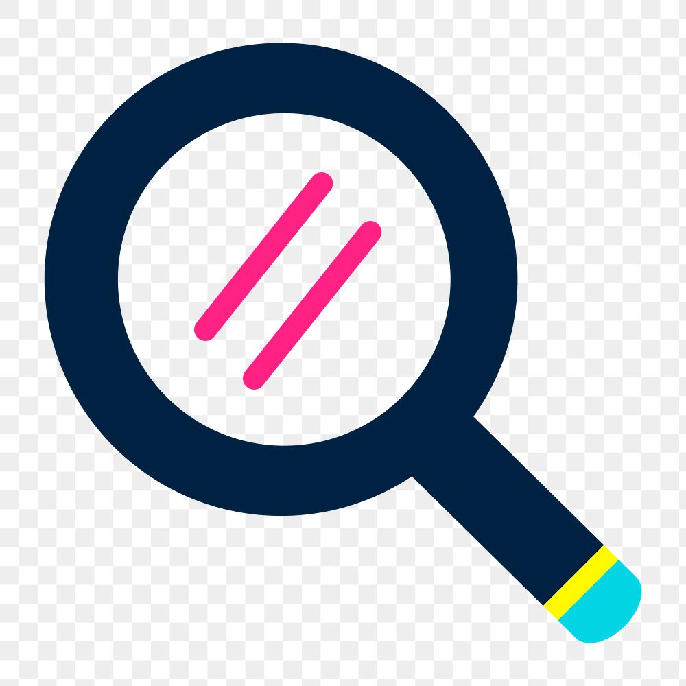 Magnifying glass icon png, transparent background 