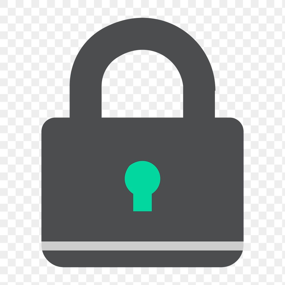 Png lock icon, transparent background