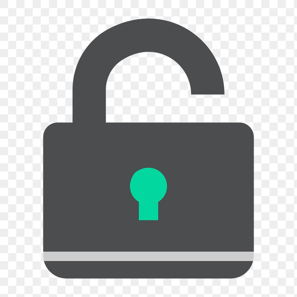 Png unlock icon, transparent background