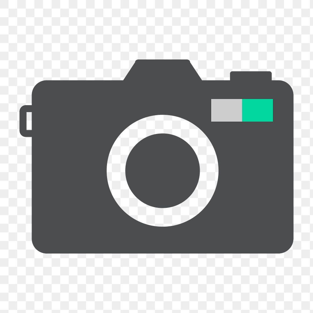 Png digital camera icon, transparent background