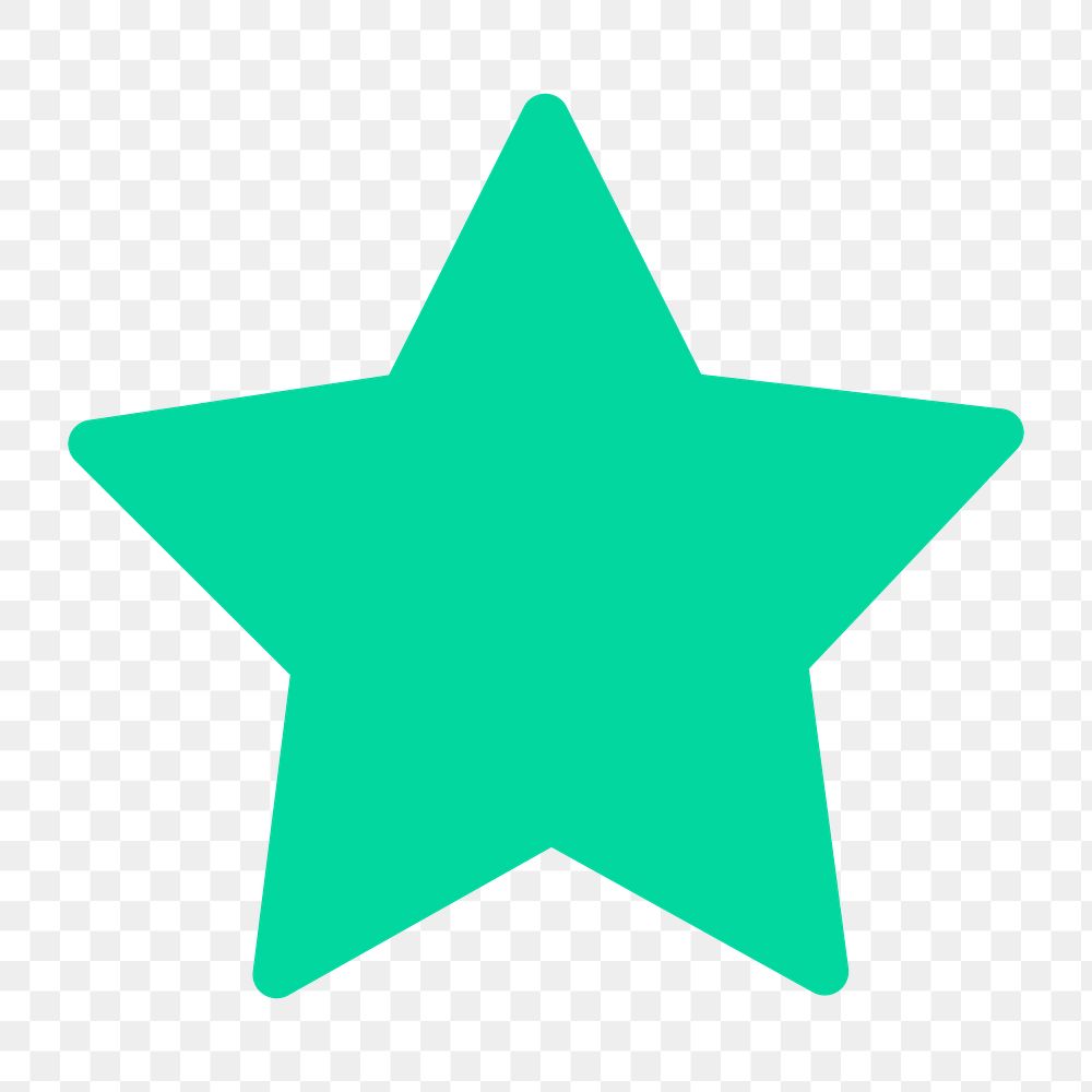 Png green star icon, transparent background