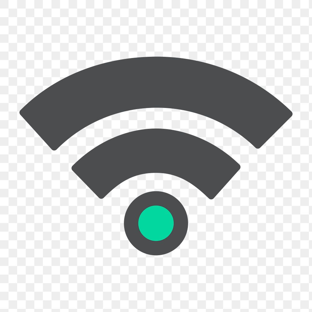 Png gray wifi icon, transparent background
