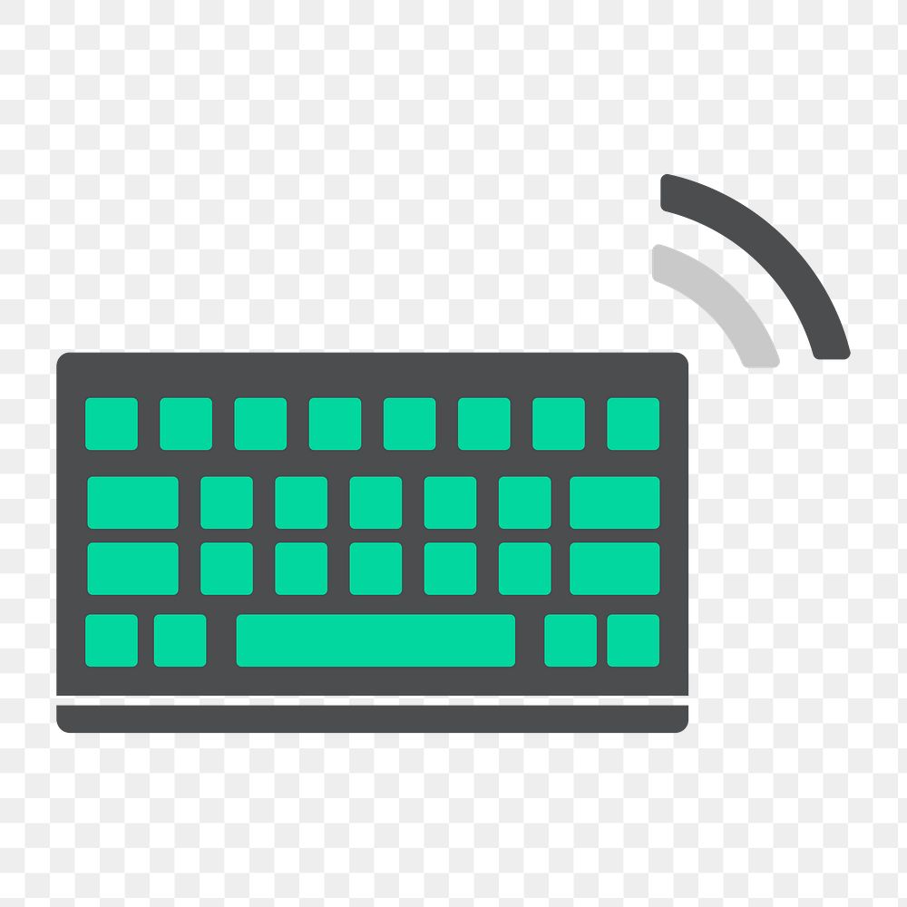 Png wireless keyboard icon, transparent background