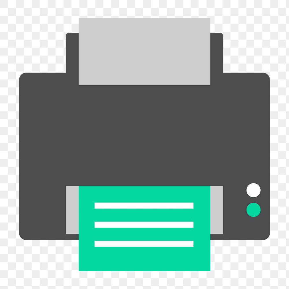 Png printer machine icon, transparent background
