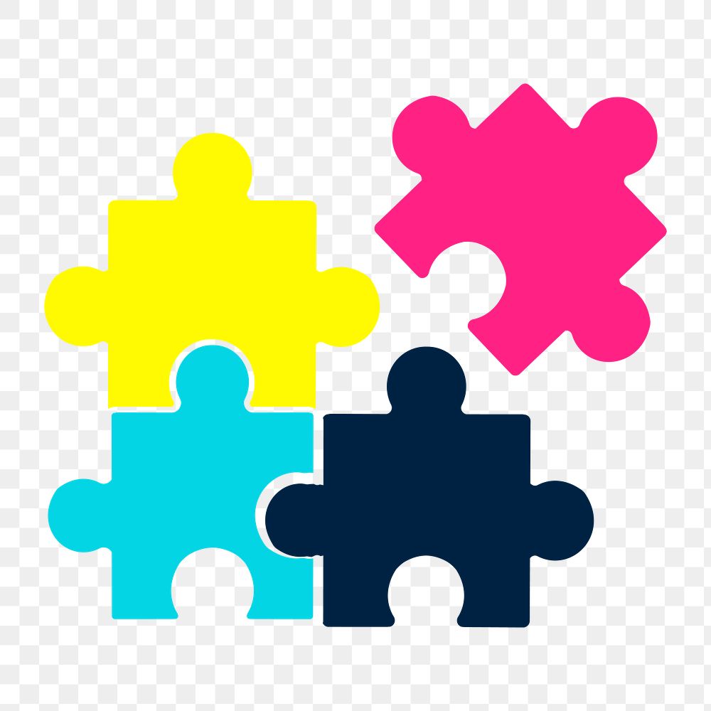 Logic icon png, jigsaw puzzle illustration on transparent background 