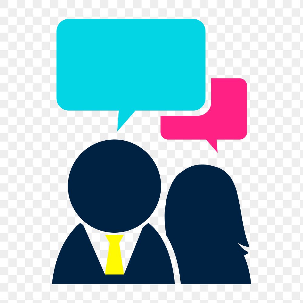 Speech bubble icon png, avatar communicating illustration on transparent background