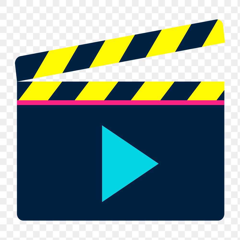 Clapperboard icon png,  transparent background 