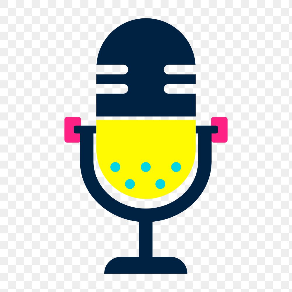 Microphone icon png, transparent background 