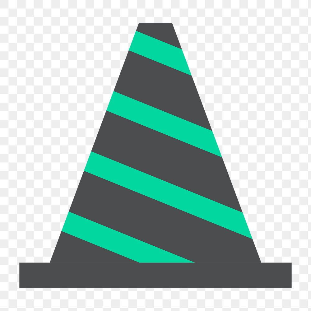 Png traffic cone icon, transparent background