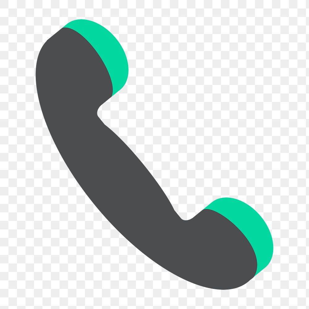Png gray telephone icon, transparent background