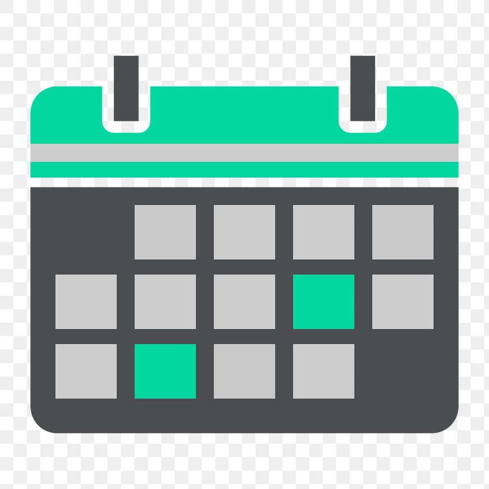 Png wall calendar icon, transparent background