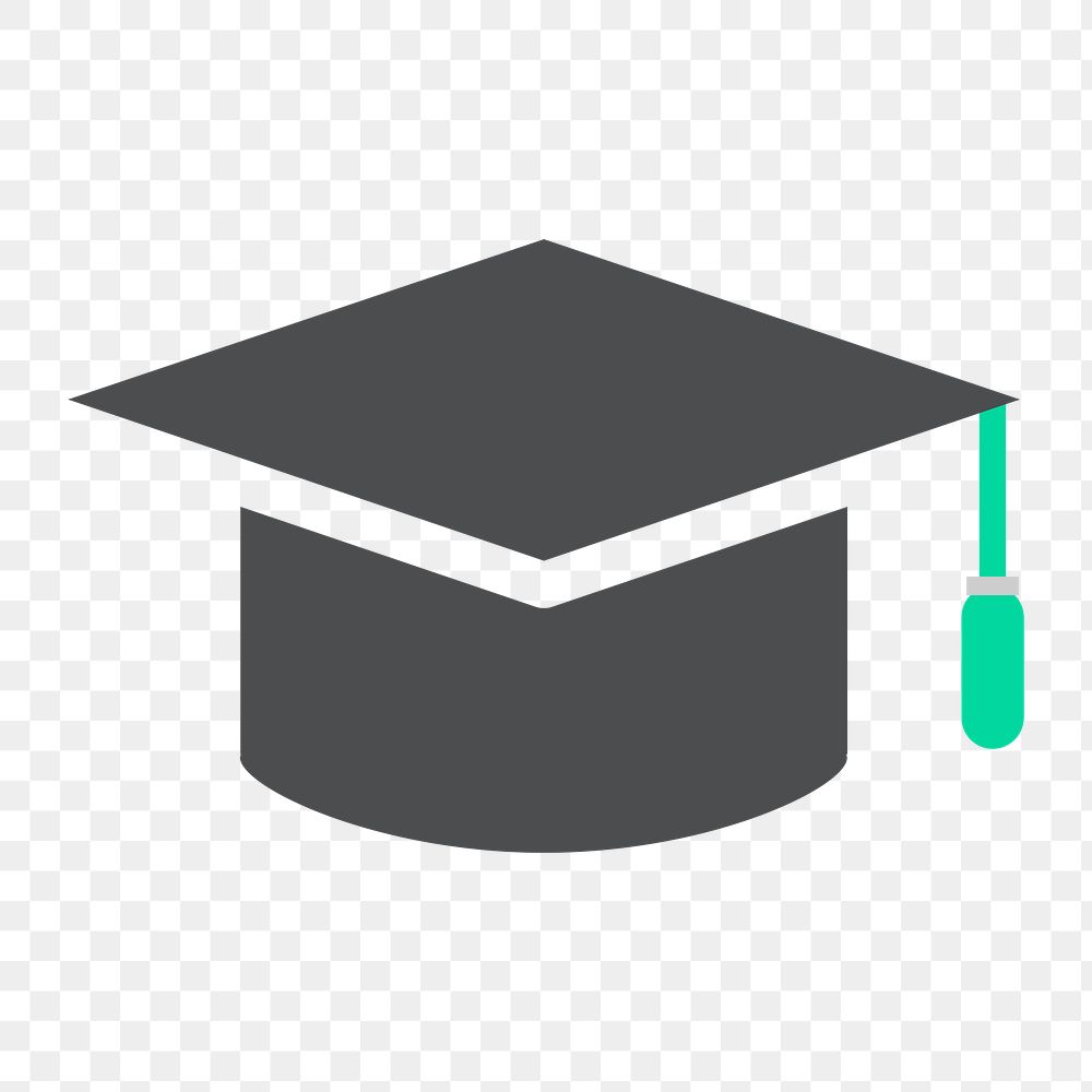 Graduation hat icon png,  transparent background 