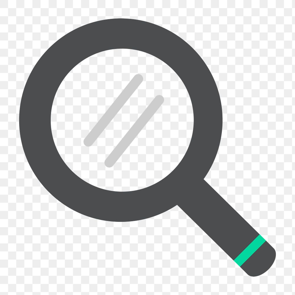 Png magnifying glass icon, transparent background