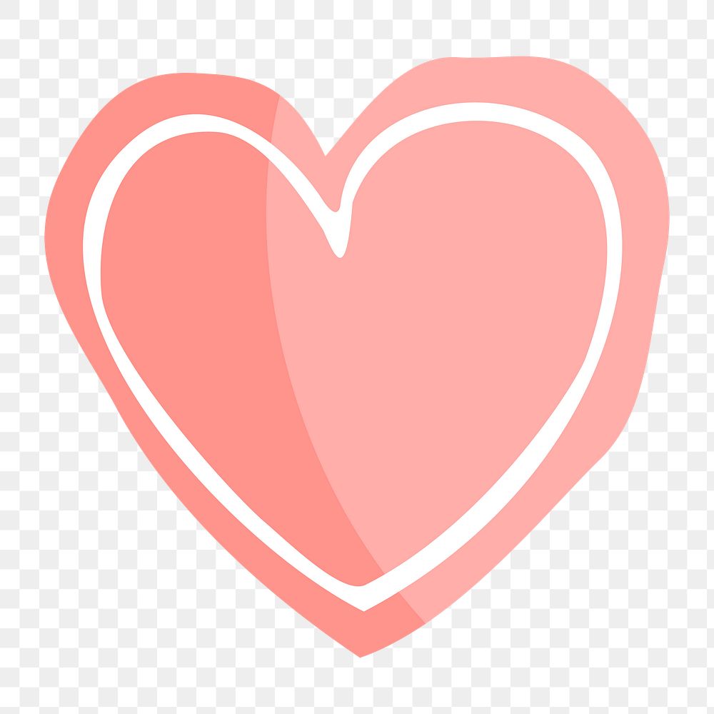 Heart icon png, Valentine's illustration on  transparent background 