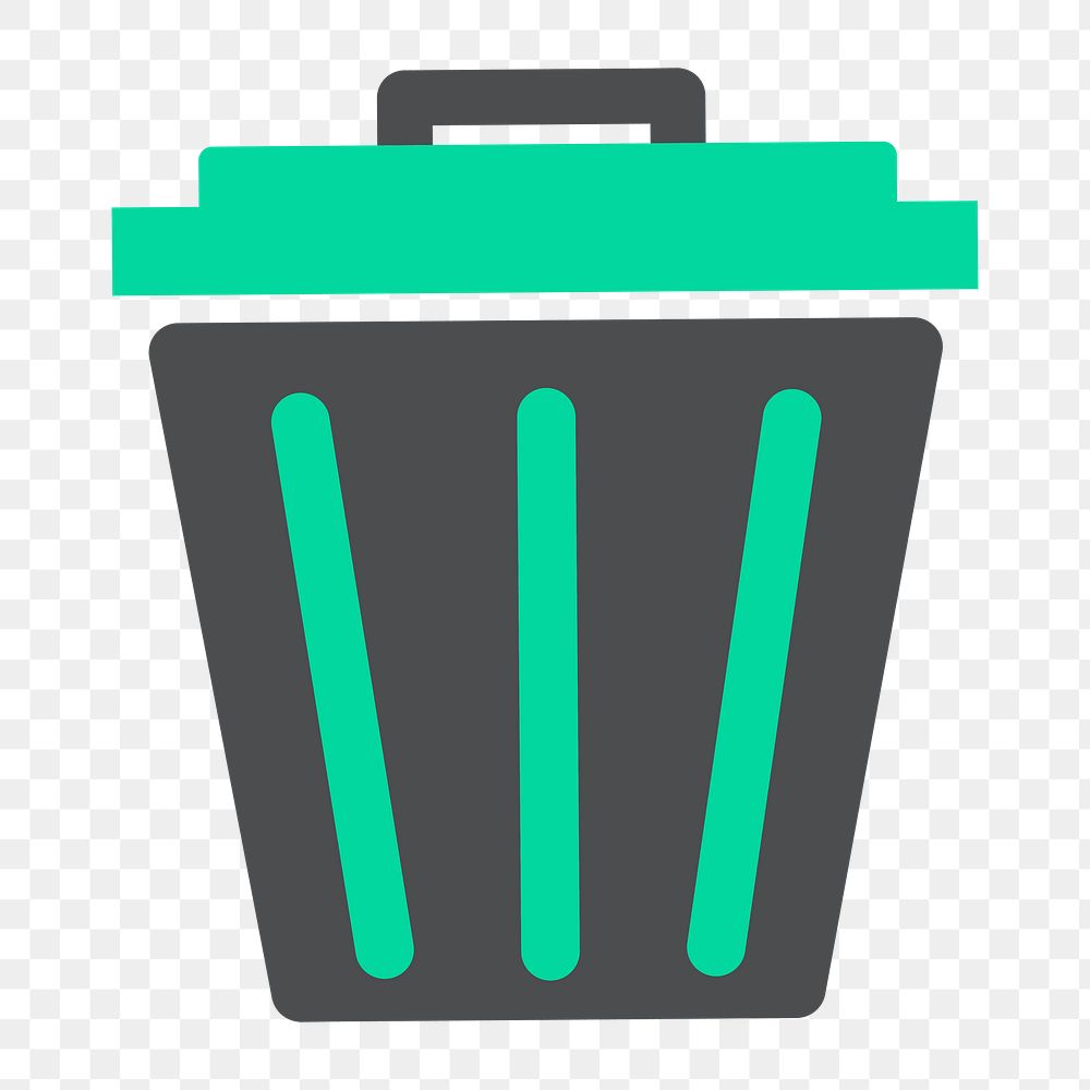 Png trash can icon, transparent background