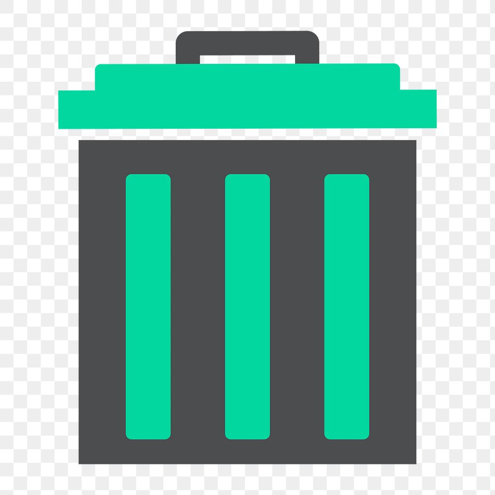 Png garbage can icon, transparent background