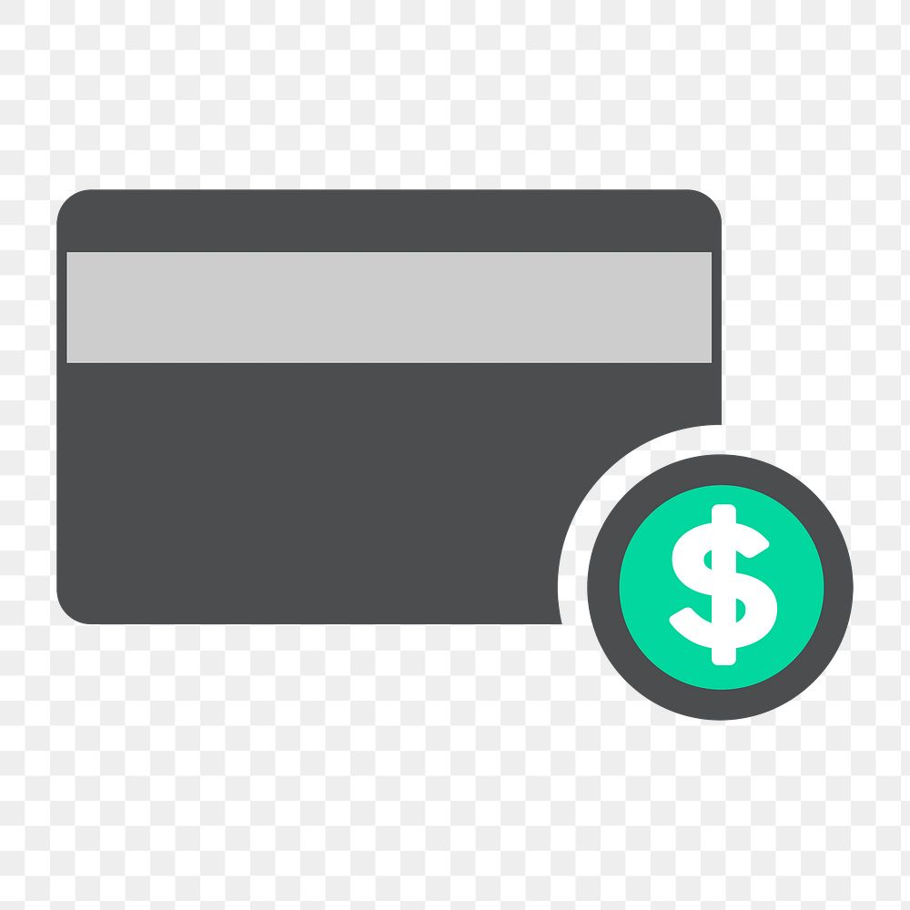 Png credit card icon, transparent background