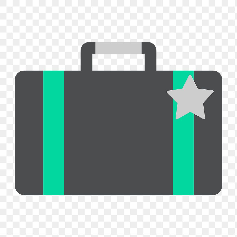 Png business briefcase icon, transparent background