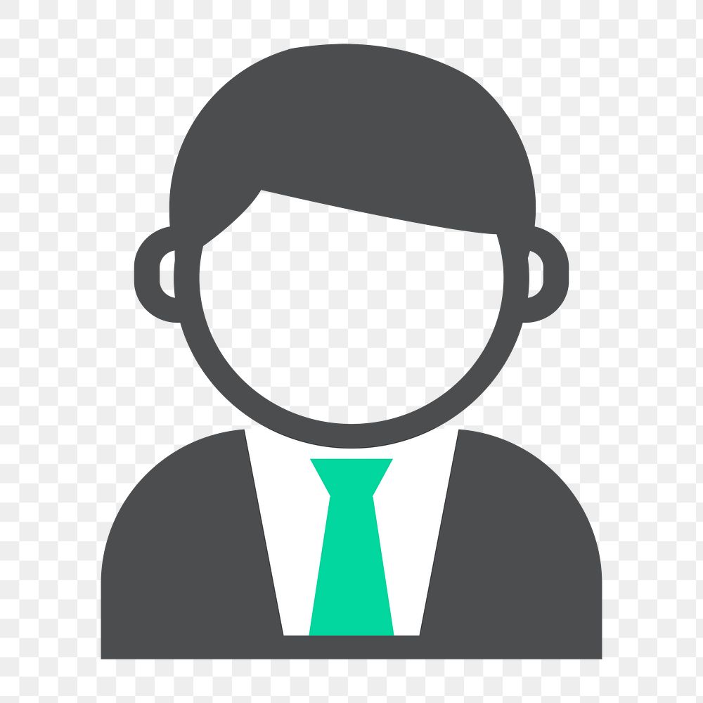 Png businessman avatar icon, transparent background