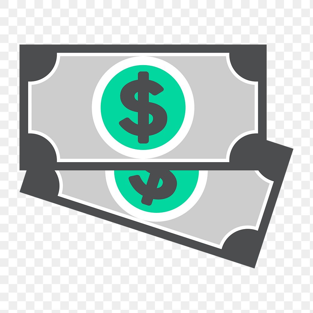 Png paper money icon, transparent background