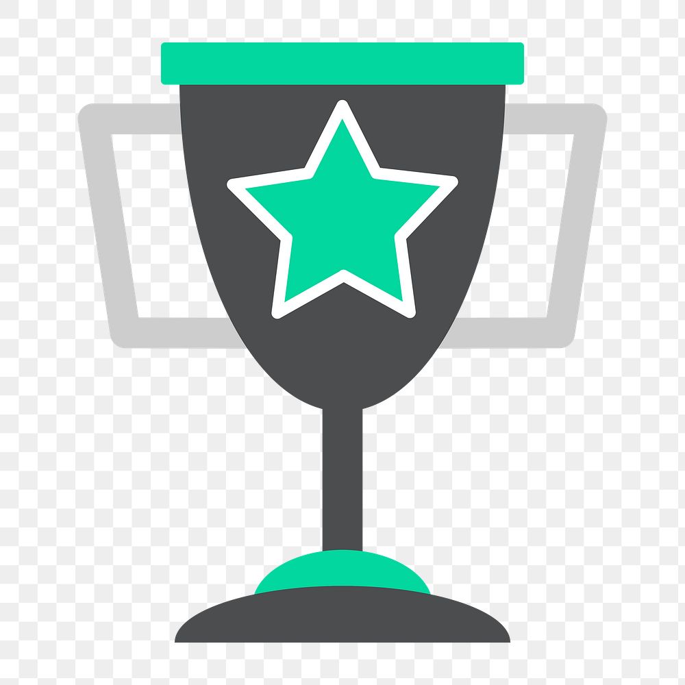 Png gray trophy icon, transparent background