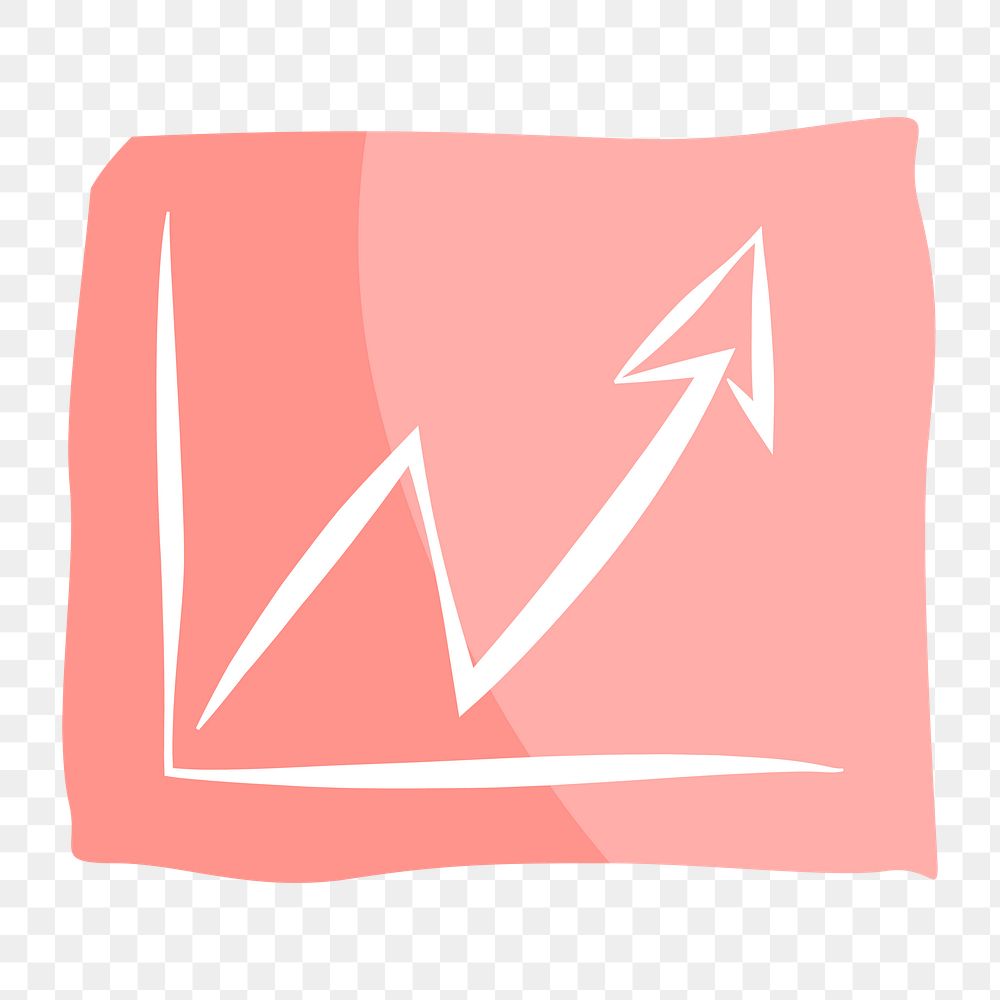 Png pink increase graph hand drawn sticker, transparent background