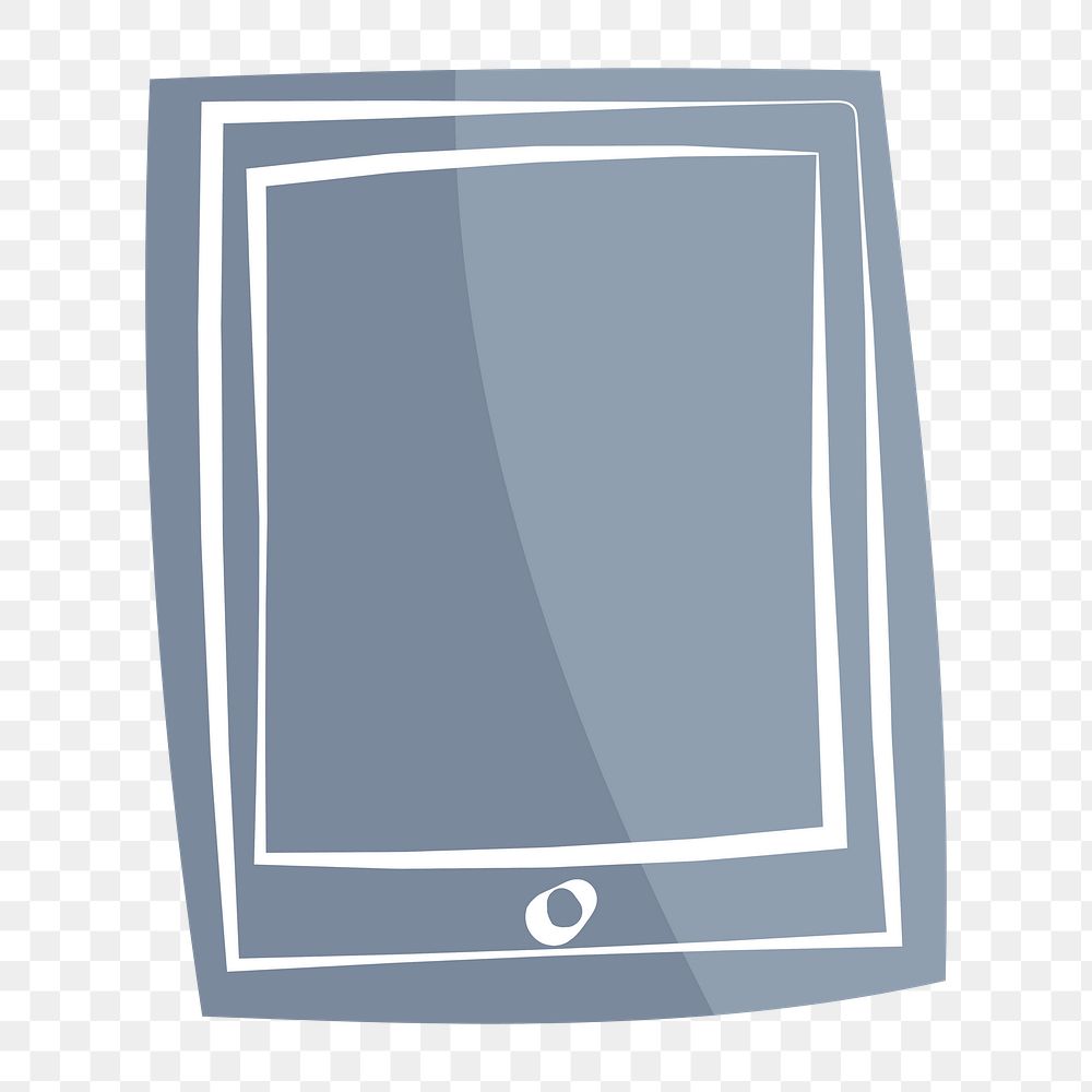 Png gray smartphone hand drawn sticker, transparent background