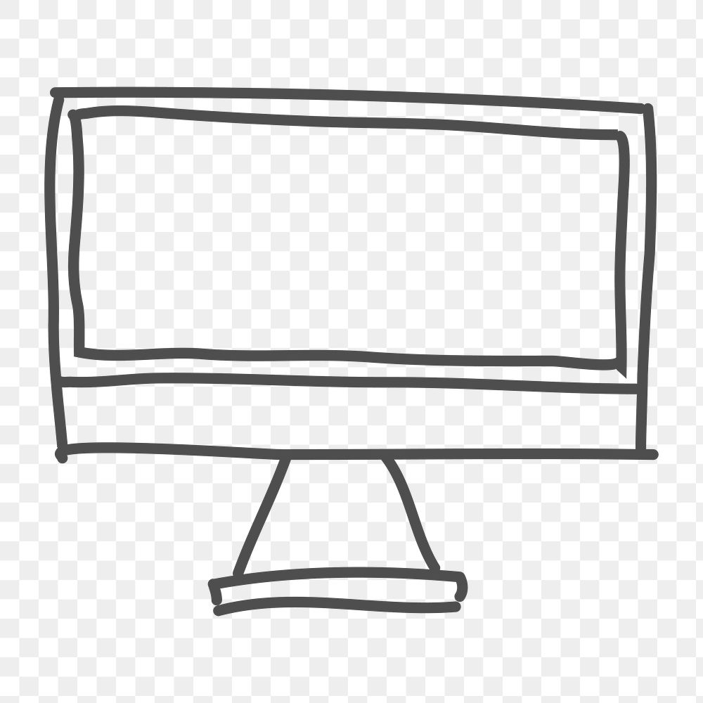 Png simple computer doodle design element, transparent background