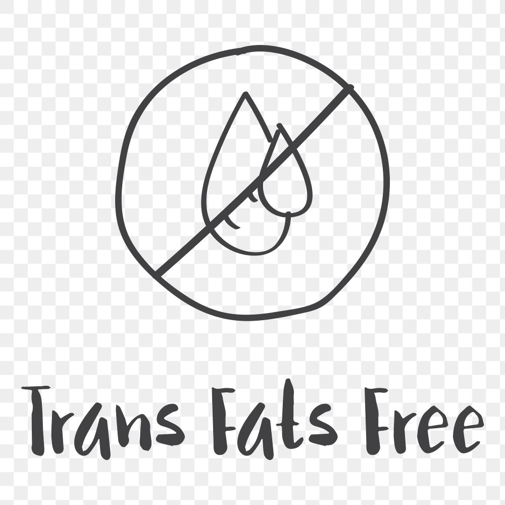 Png trans fats free icon element, transparent background