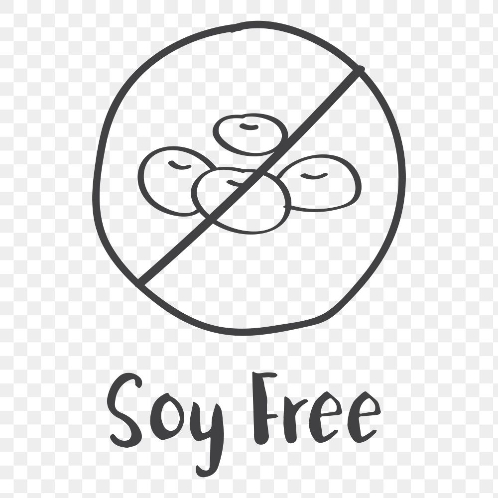 Png soy free icon element, transparent background