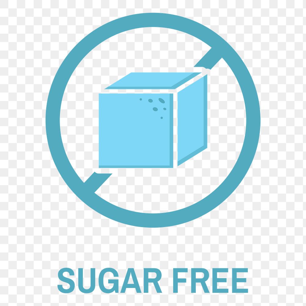Png sugar free icon element, transparent background
