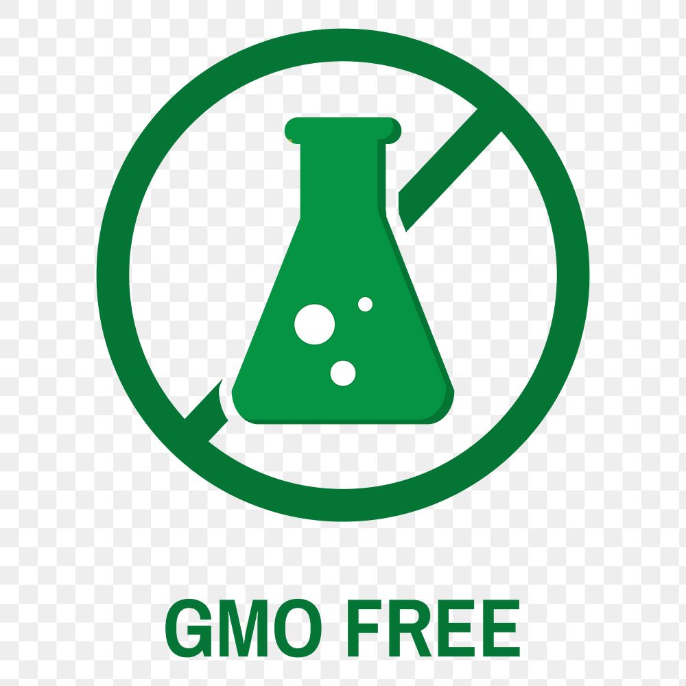 Png GMO free icon element, transparent background