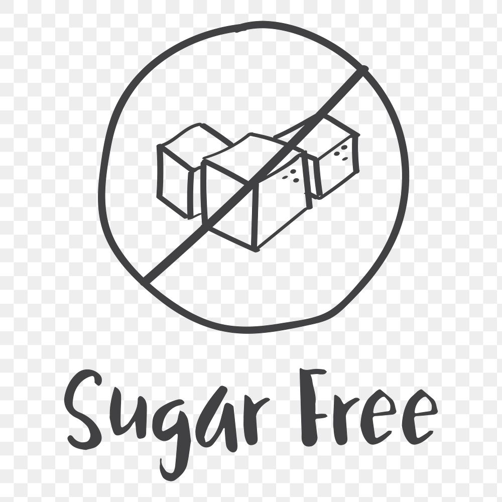 Png sugar free icon element, transparent background