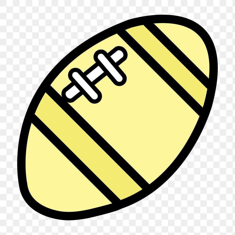 Rugby ball icon png,  transparent background 