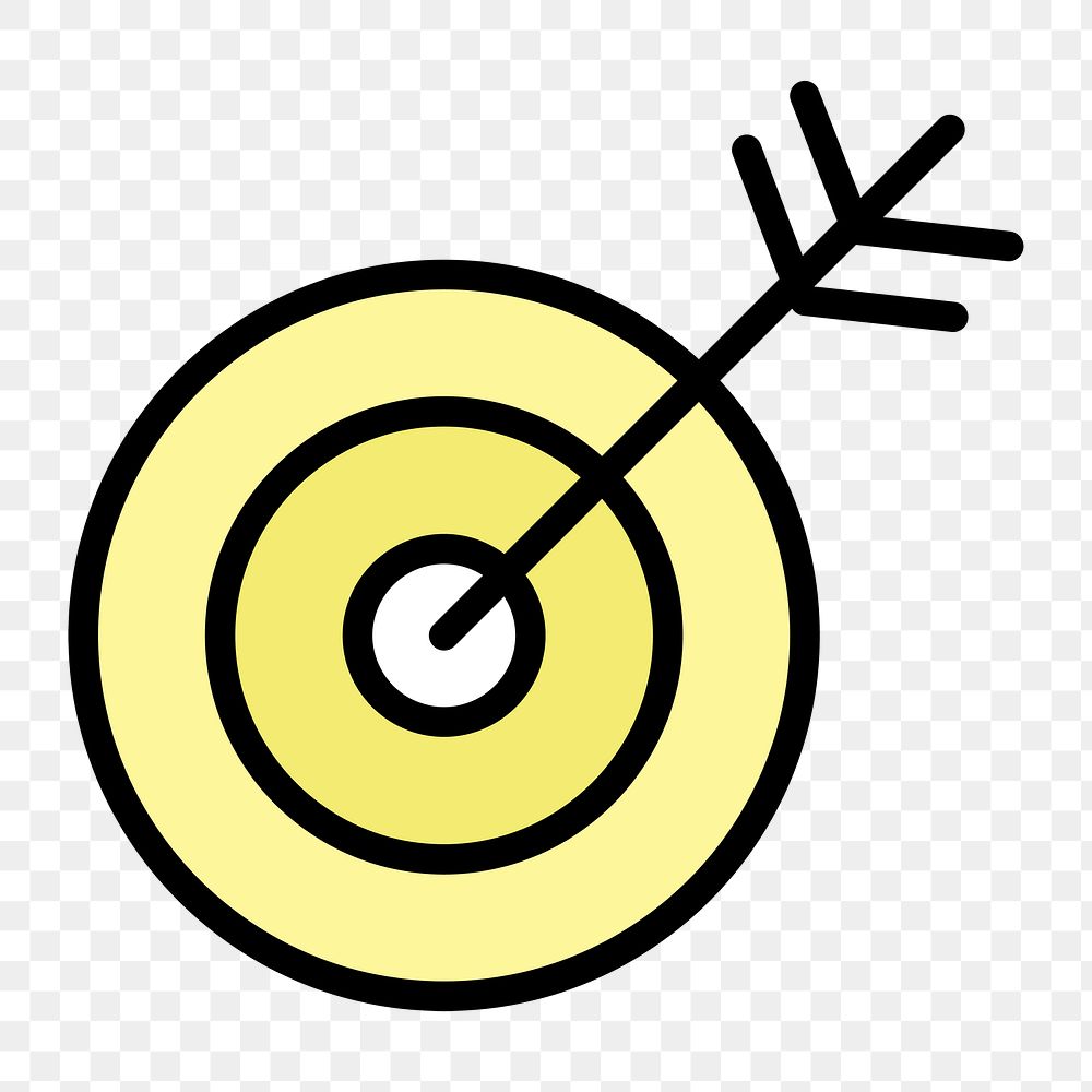 Arrows dart icon png, business target illustration on transparent background 