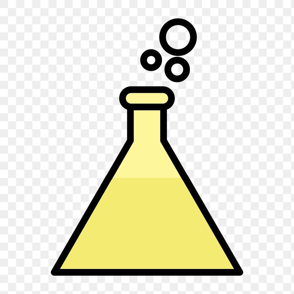 Chemical flask icon png,  transparent background 