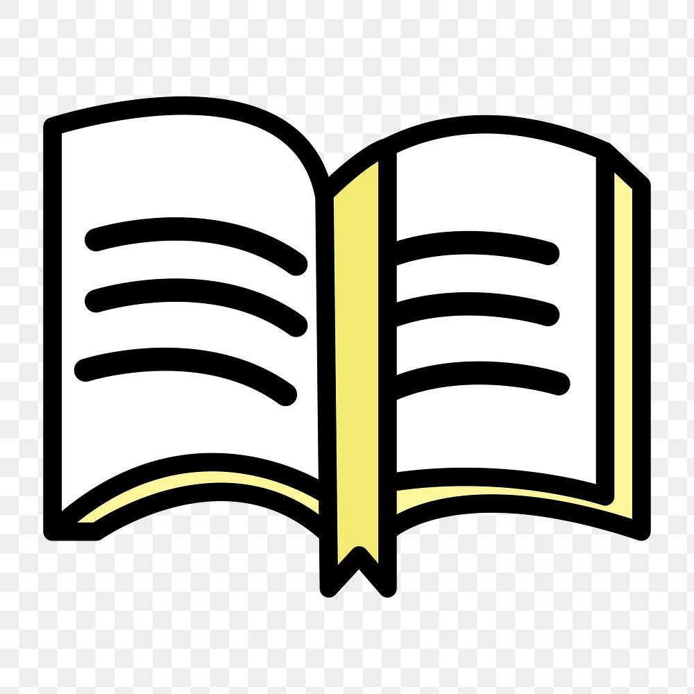 Open book icon png, transparent background 