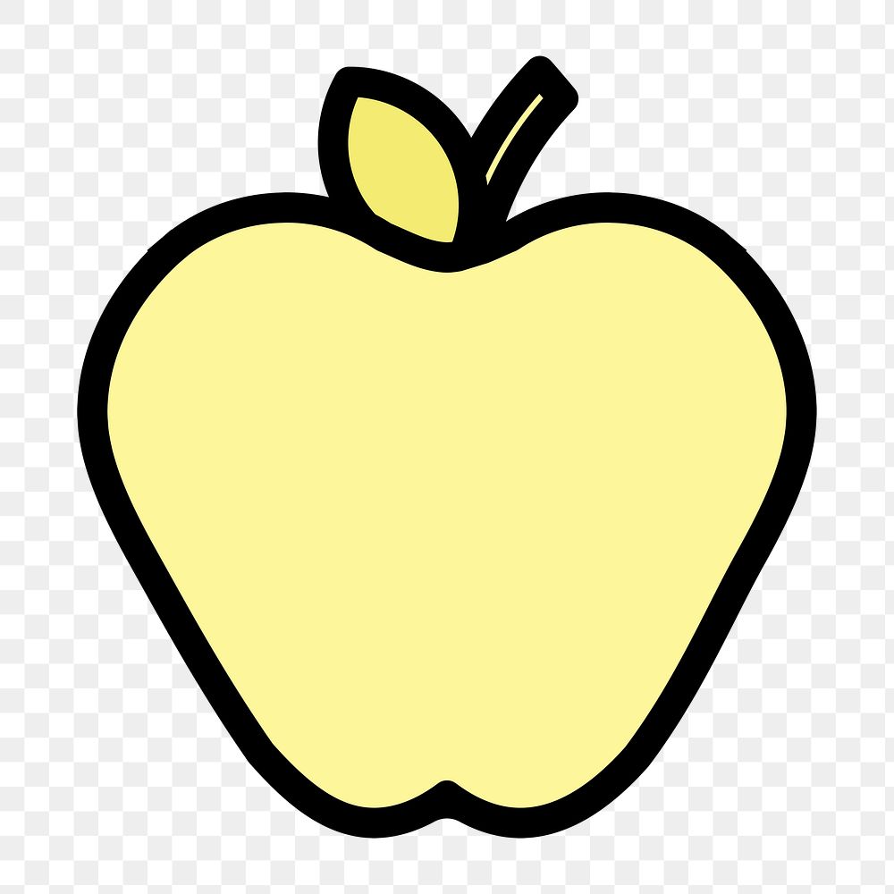 Apple icon png, fruit illustration on  transparent background 