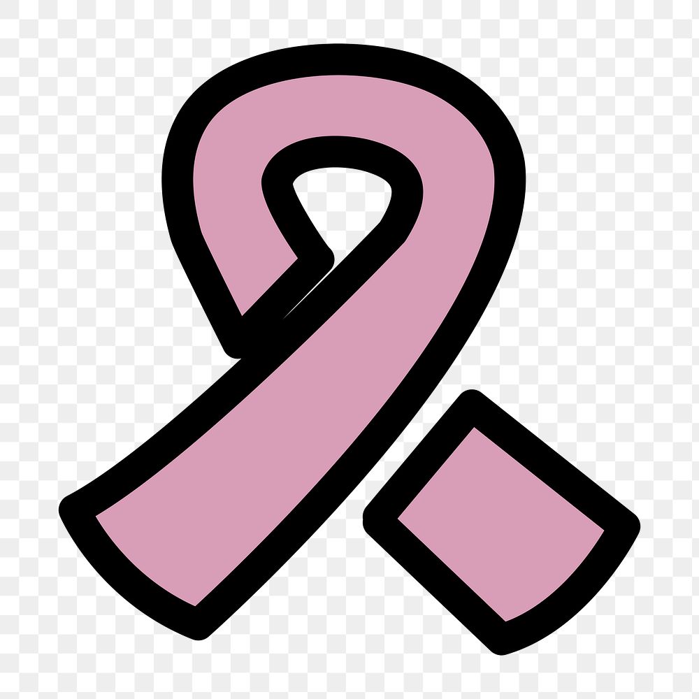 Ribbon icon png, cancer awareness support icon on  transparent background 