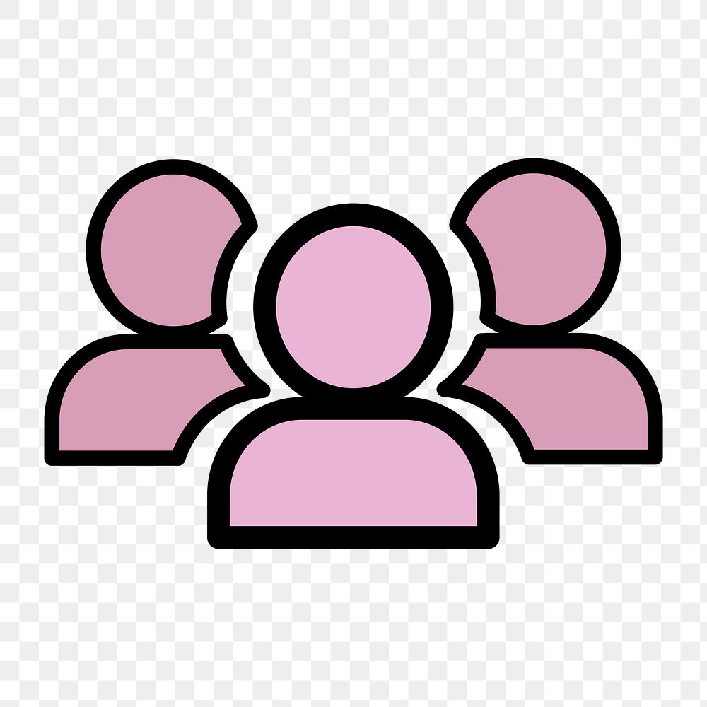 Team icon png, avatar illustration on  transparent background 