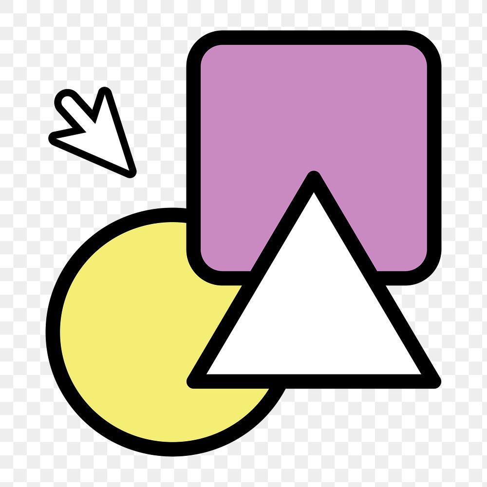 Png shape with mouse cursor,  transparent background 
