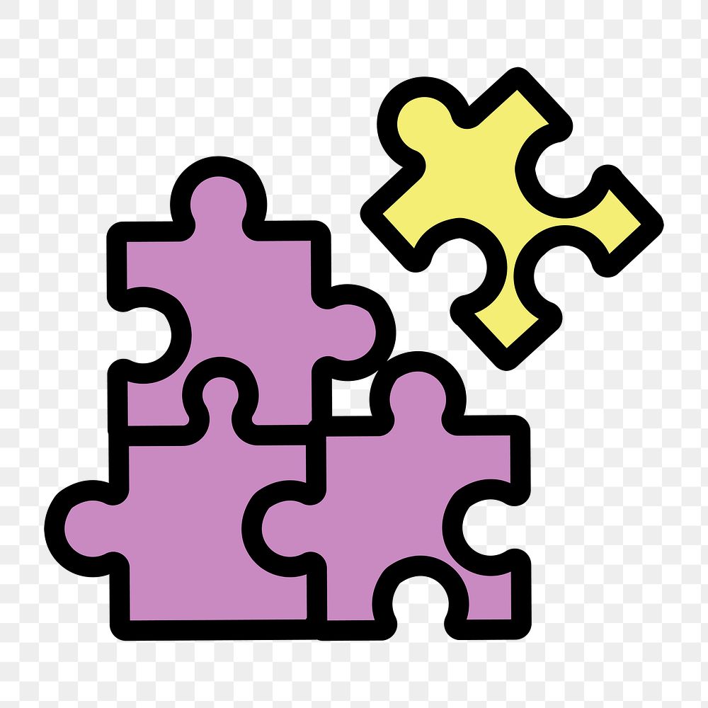 Logic icon png, jigsaw puzzle illustration on  transparent background 