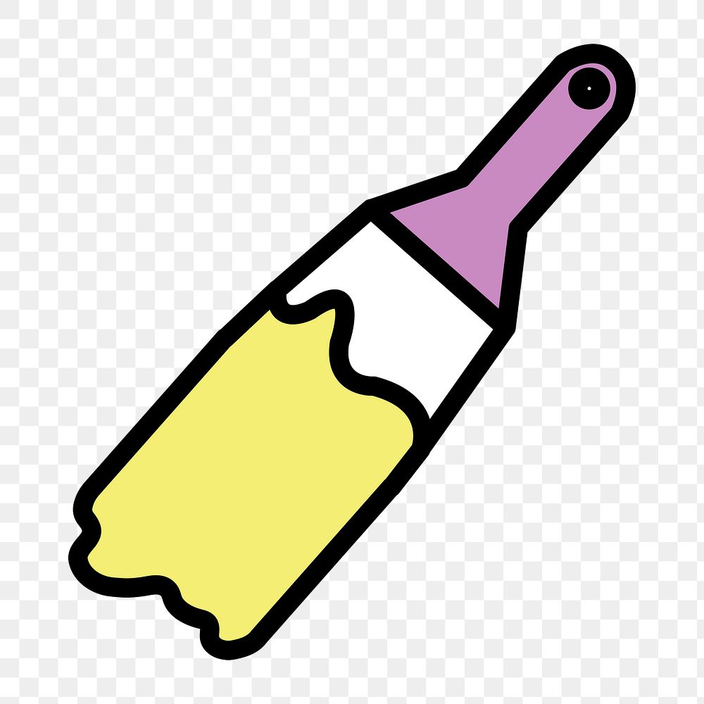 Painting brush icon png,  transparent background 