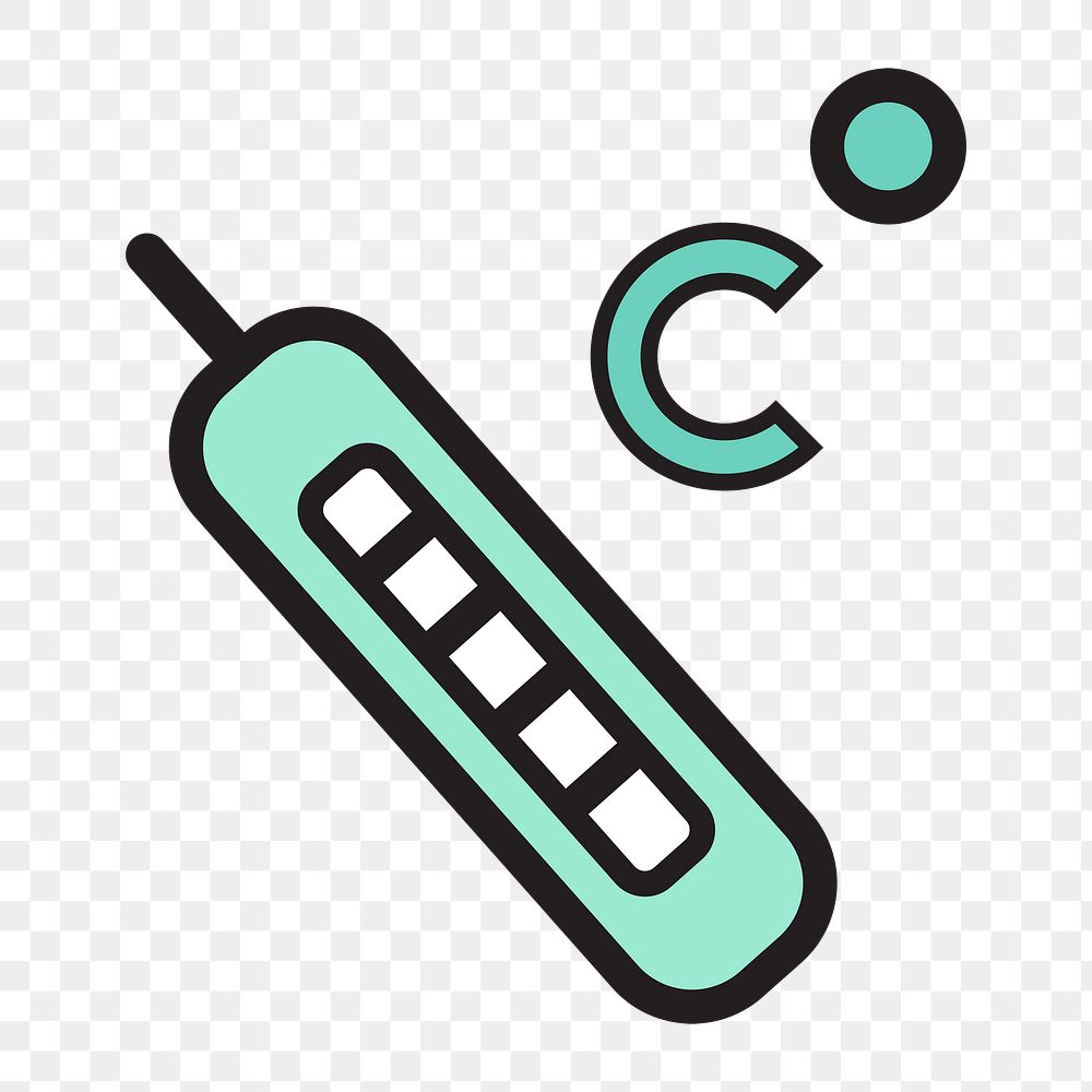 Digital thermometer icon png, transparent background 