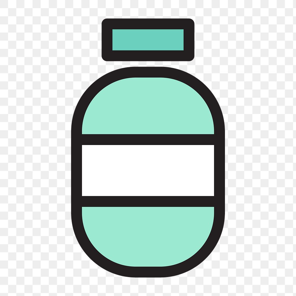 Injection vial bottle icon png,  transparent background 