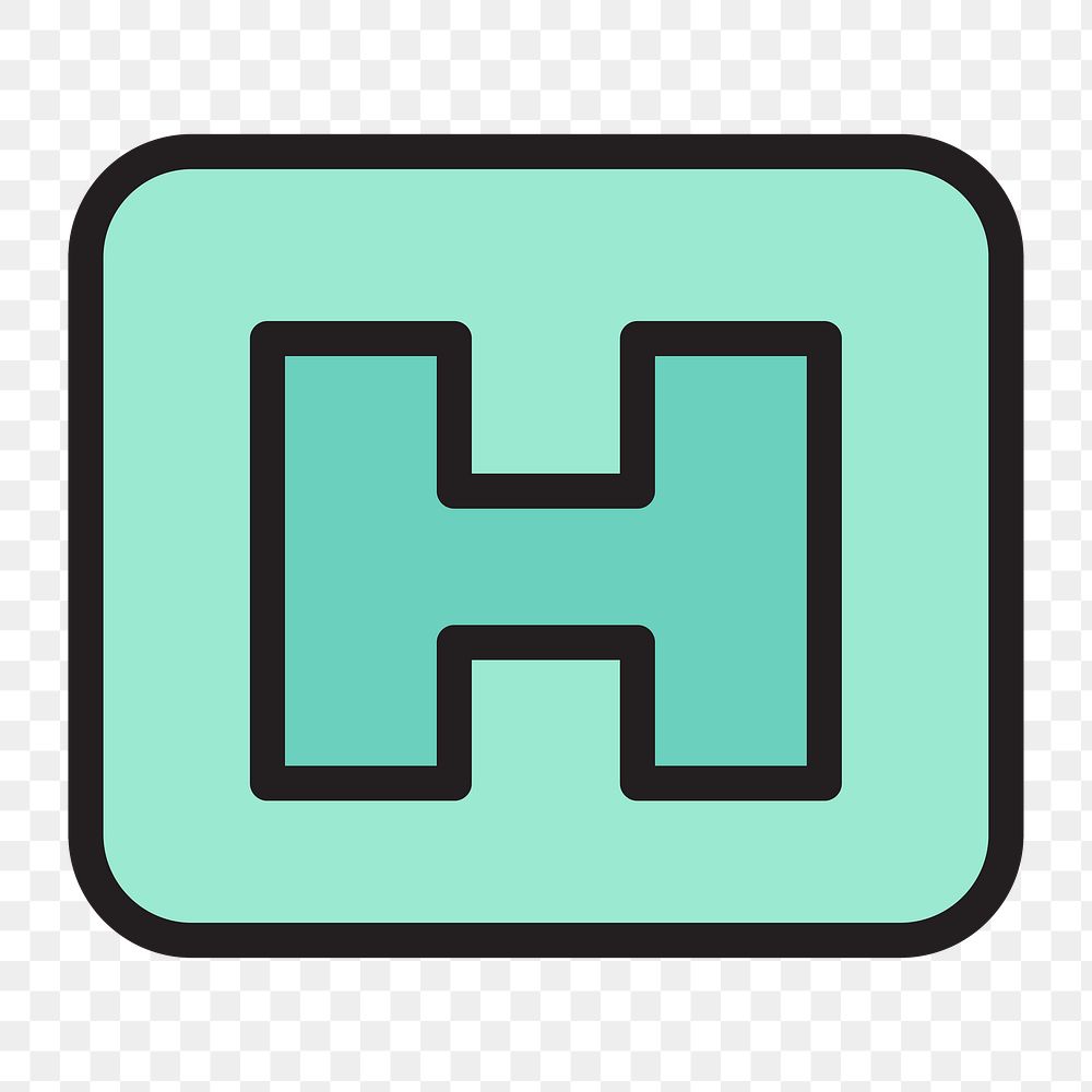 Hospital symbol icon png,  transparent background 