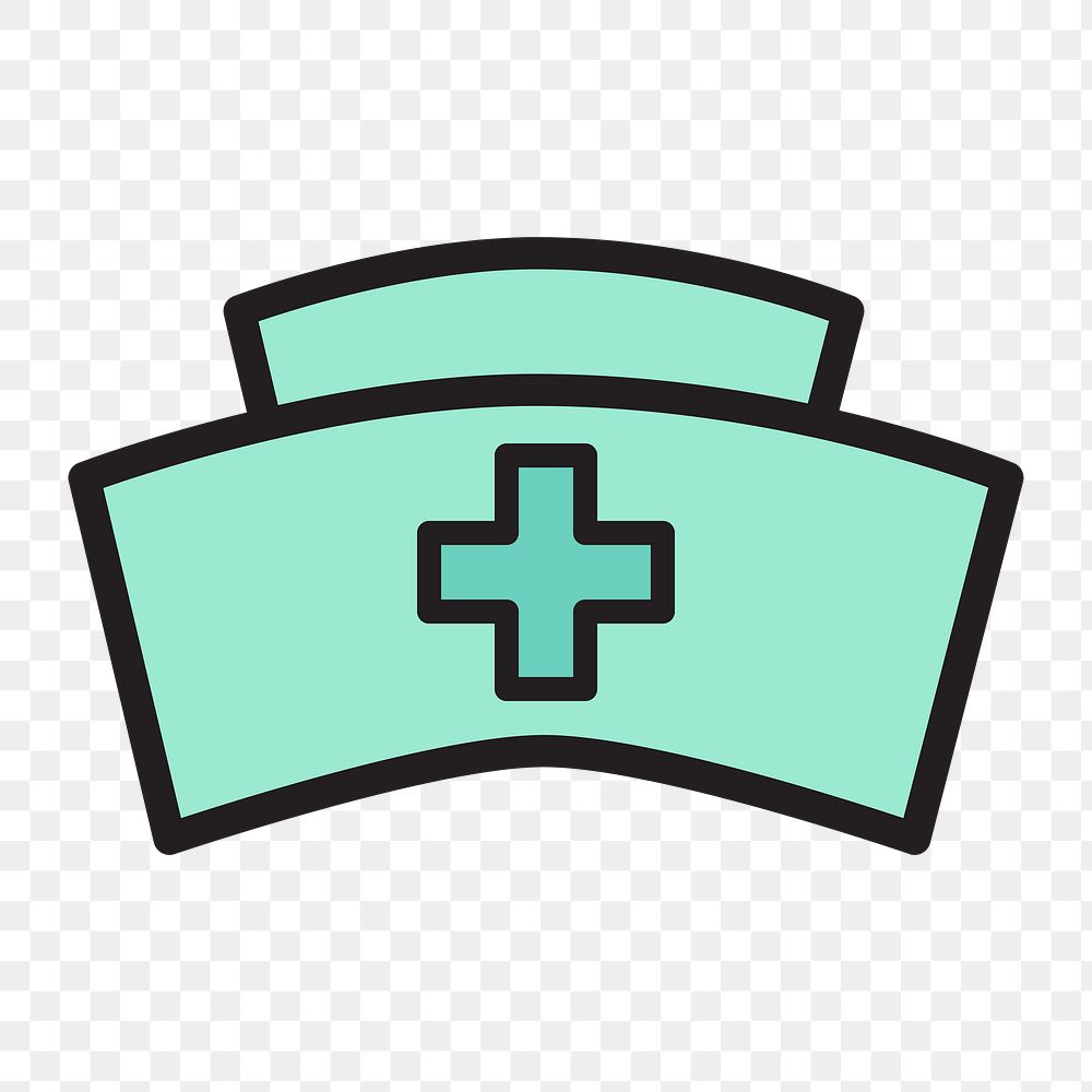 Nurse cap icon png,  transparent background 