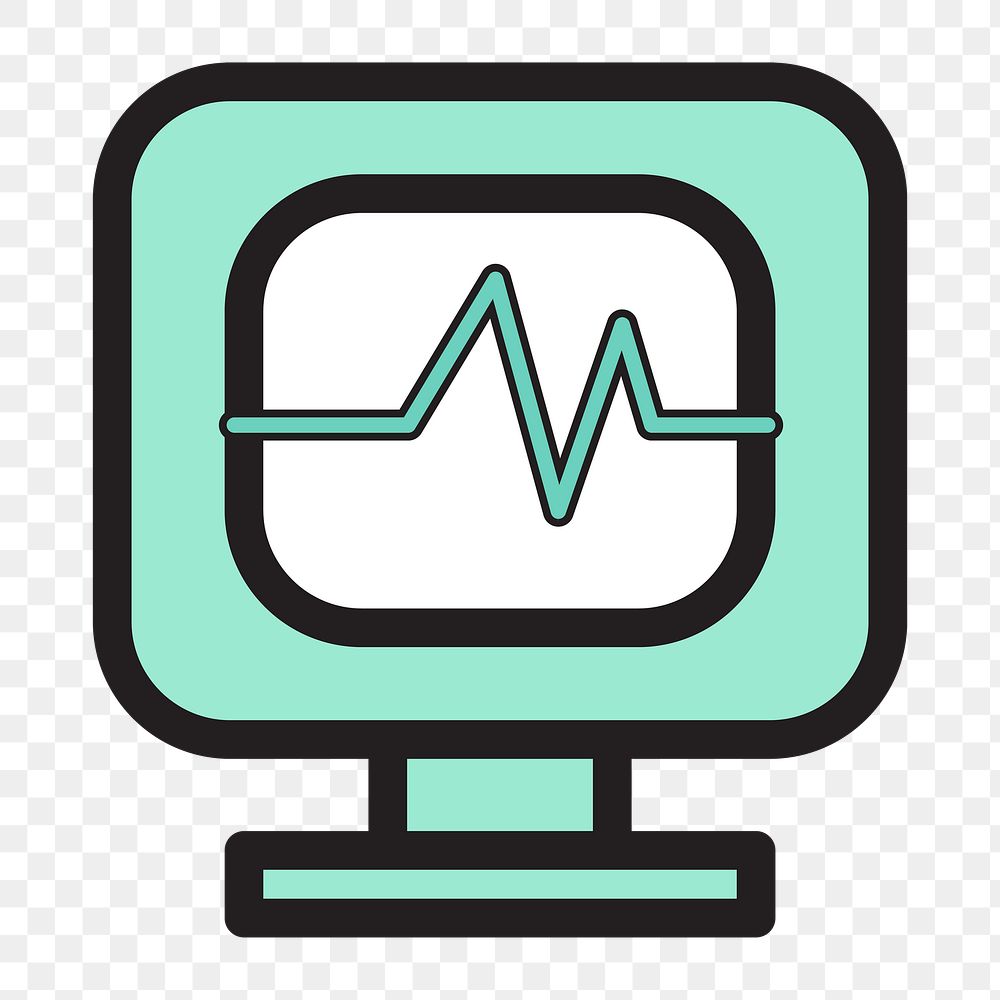 Heart rate monitor icon png,  transparent background 