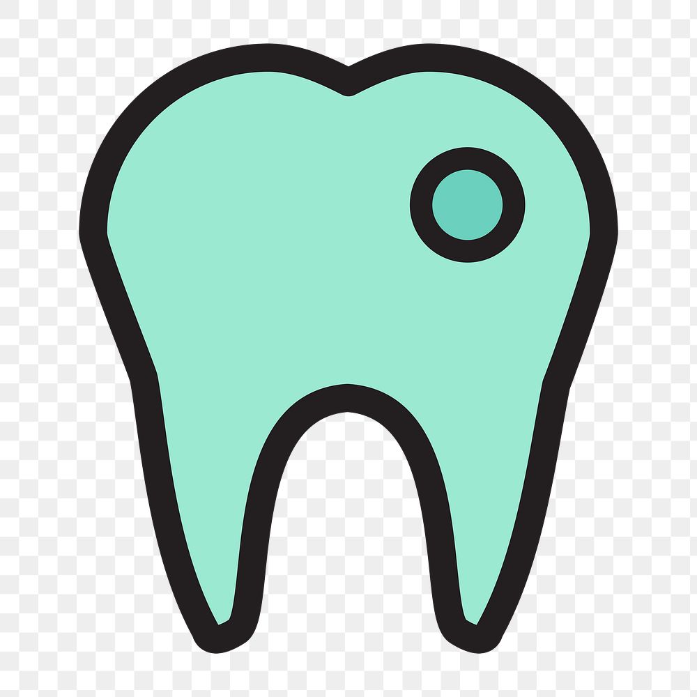 Tooth icon png, dentist illustration on  transparent background 