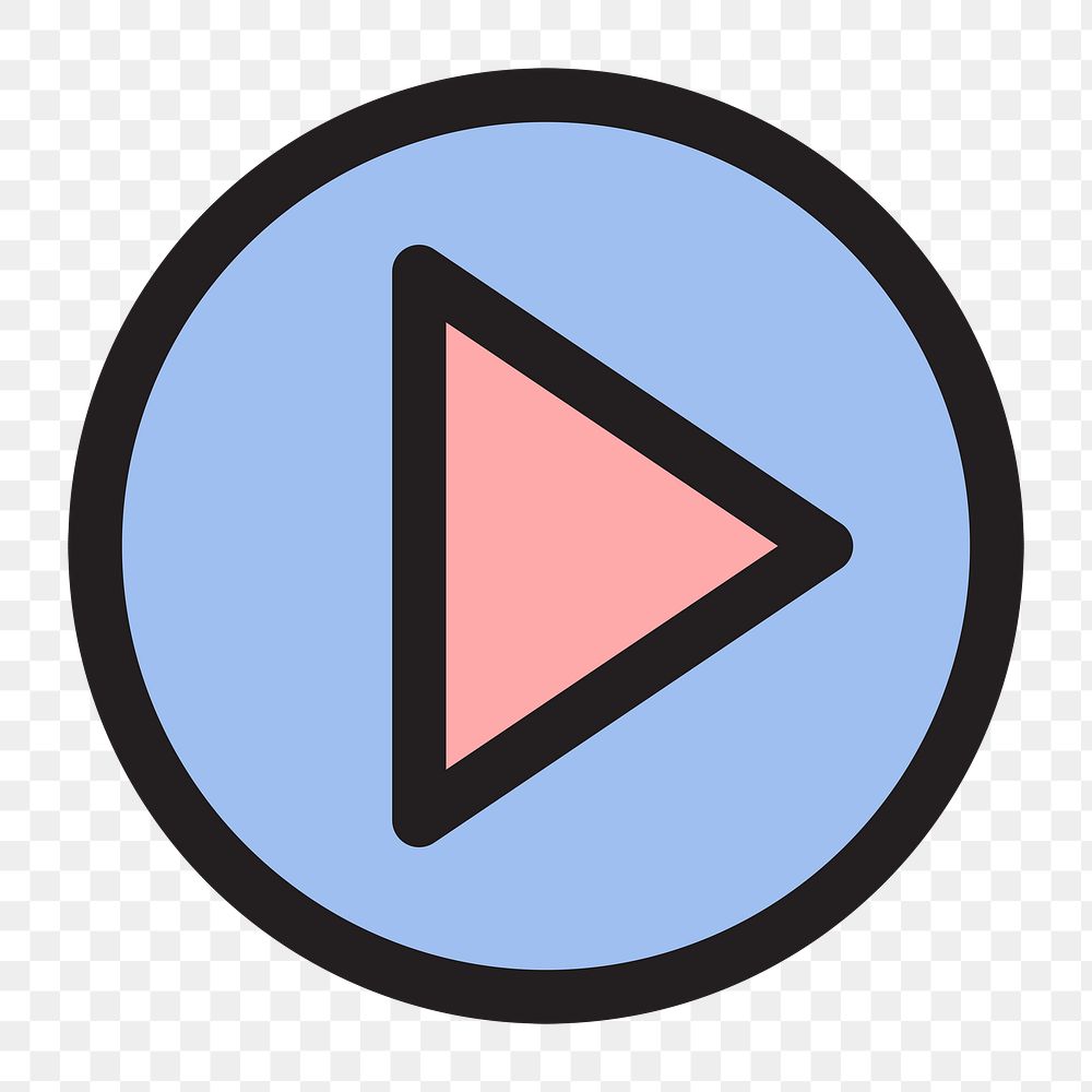 Play button icon png, transparent background 